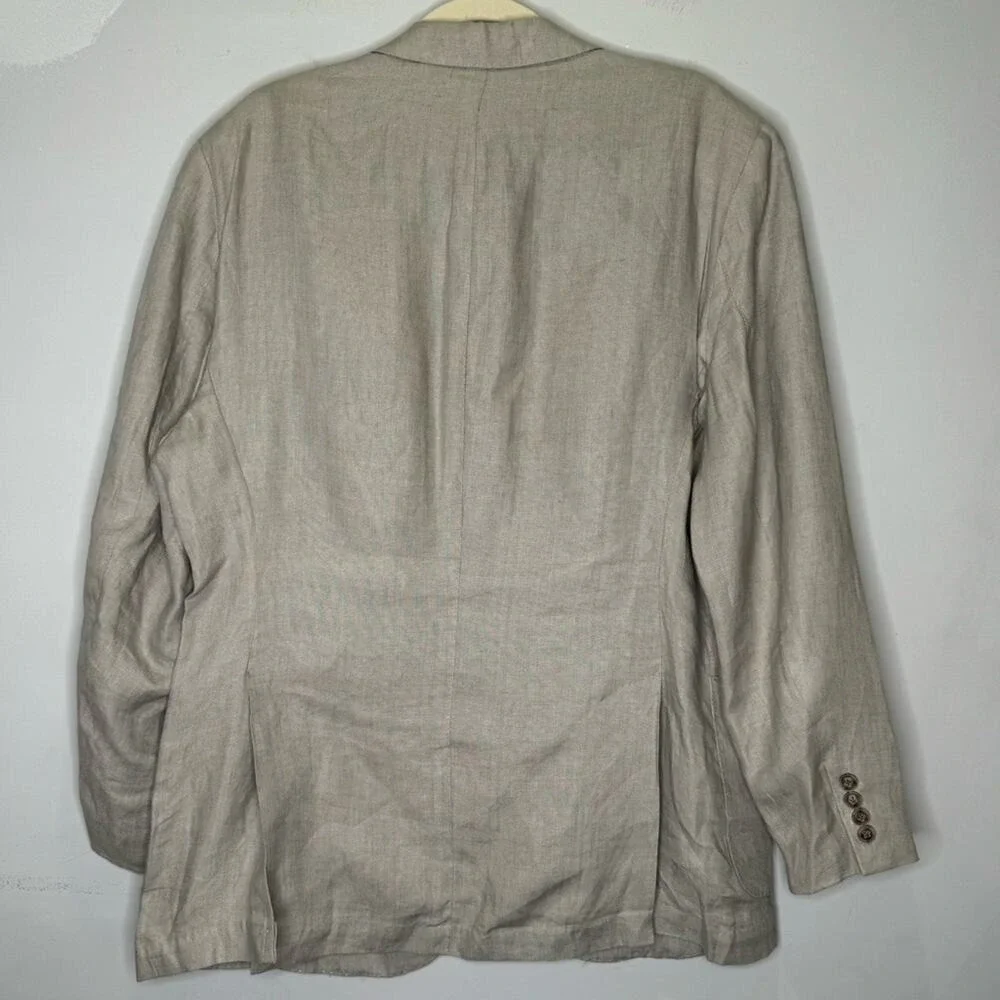 Peter Millar 100% Linen Summer Two Button Blazer‎ Suit Jacket Beige XL
